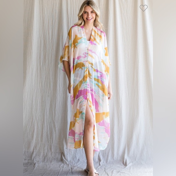 JODIFL Other - Pastel Long Kimono Coverup